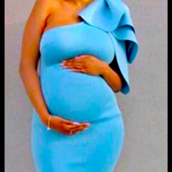 Blue Maternity Formal Dress - Picture 1 of 5